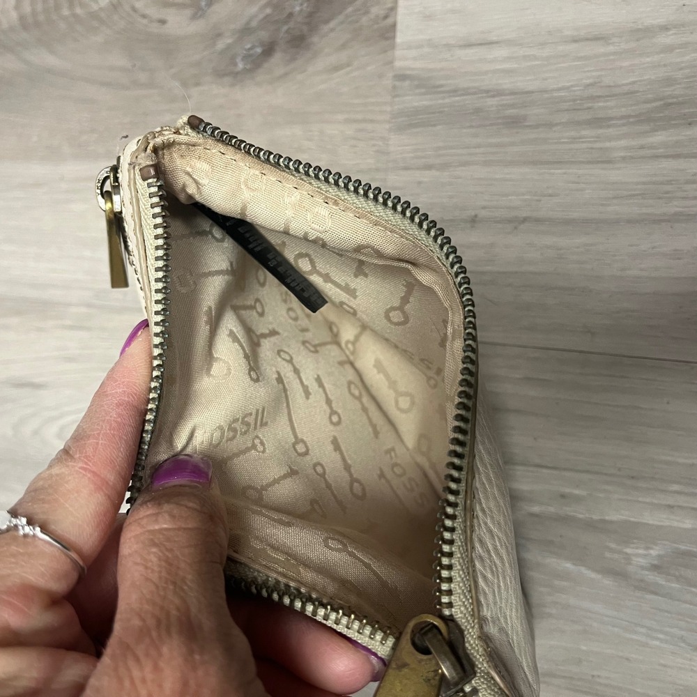 Fossil Cream Multi Patchwork Leather Wallet One Size - Picture 3 of 10